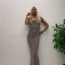 abito lungo tessuto lavorato melory